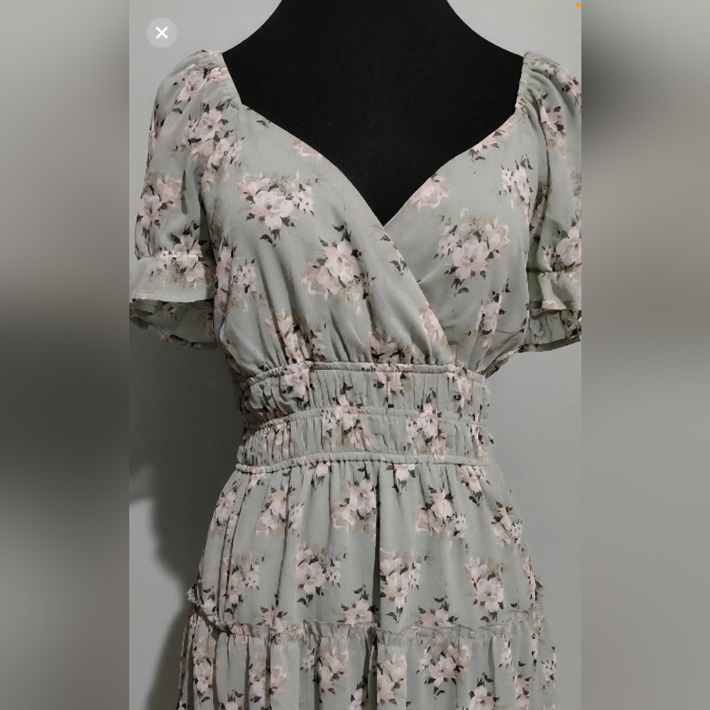 Altar'd State Floral Mini Sundress with Flutter Sleeves and V-Neck